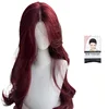 Lace raspberry red curly hair net