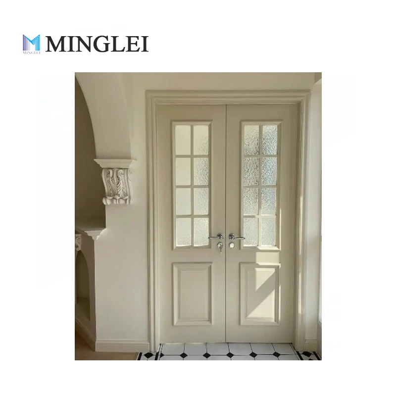 Minglei Top Quality Patio Exterior Casement Door Aluminium Pivot French Entry Door Double Glazed Aluminum Double Casement Door