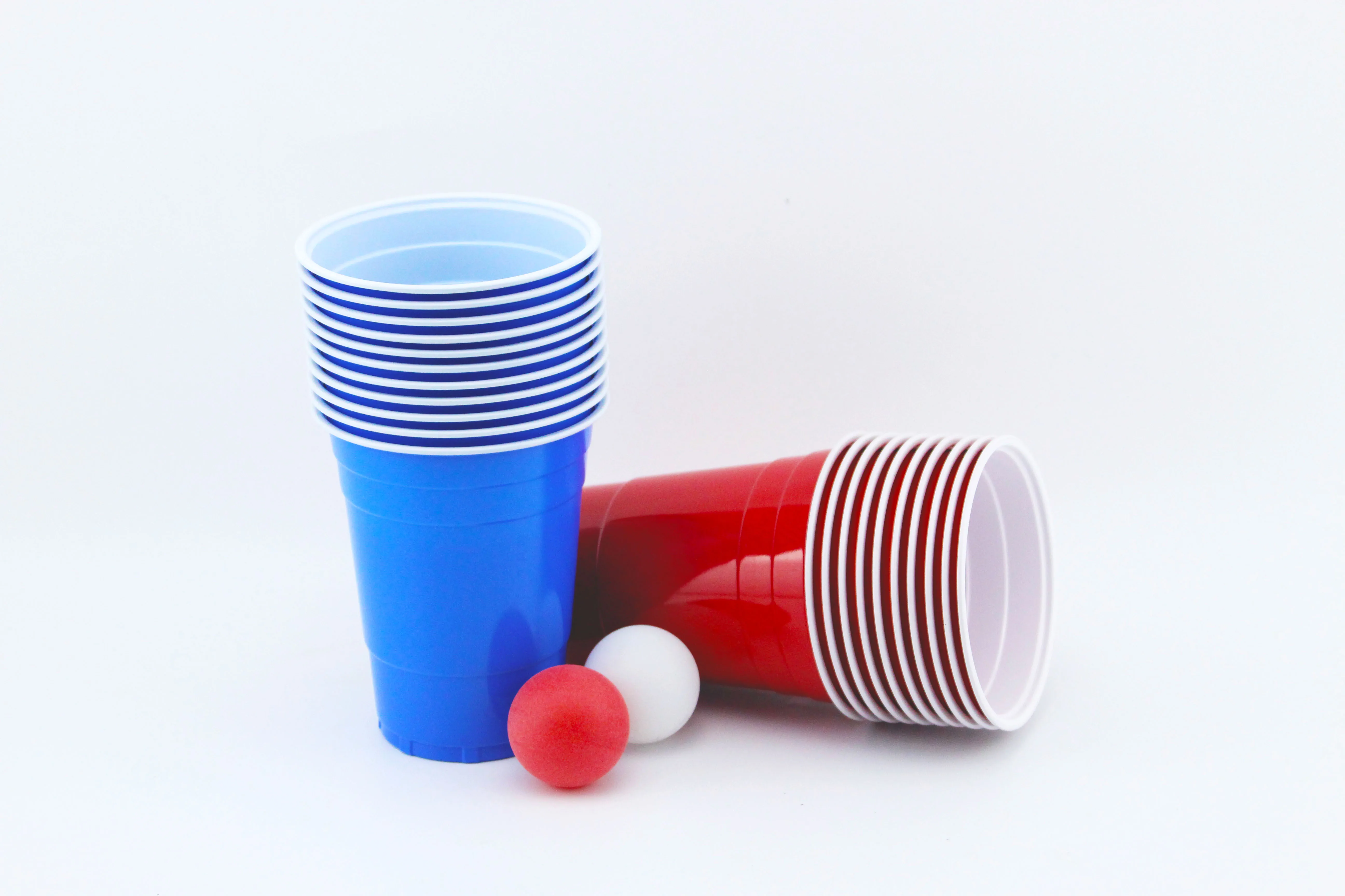 Оптовая продажа, набор пластиковых чашек и мячей для пива и понга, 16 унций