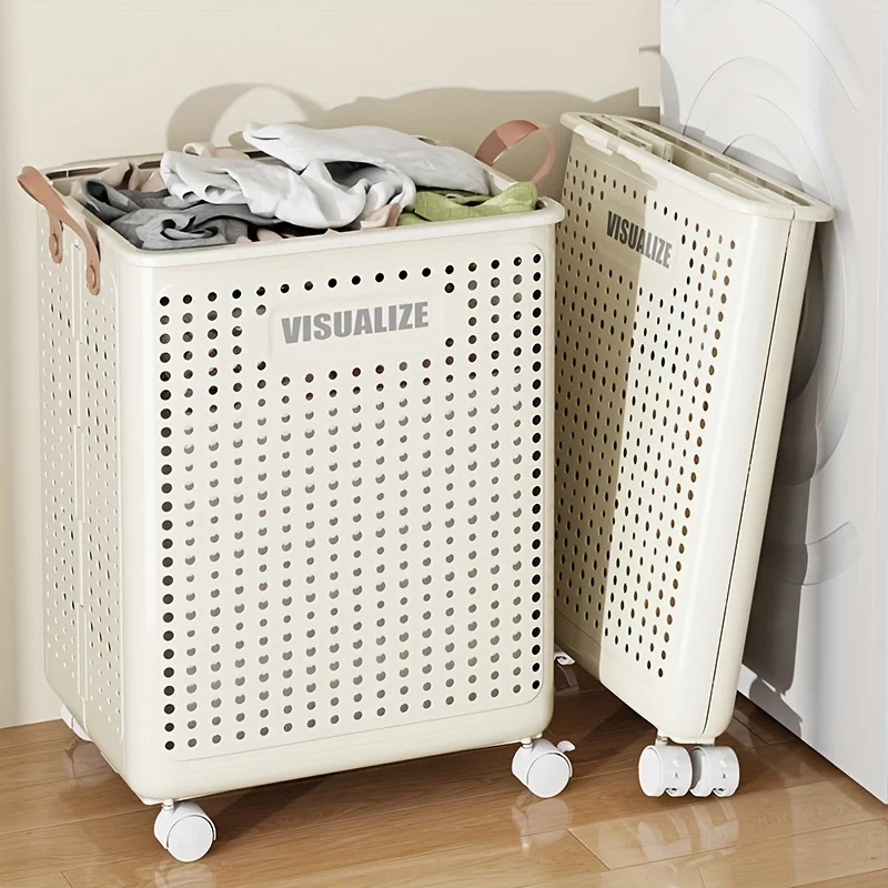 Foldable Toy Storage Boxes Clothes Dirty Collapsible Laundry Storage Basket Bins With Wheels