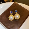 11 #Silver Needle Medieval Resin Circle Pearl Earrings