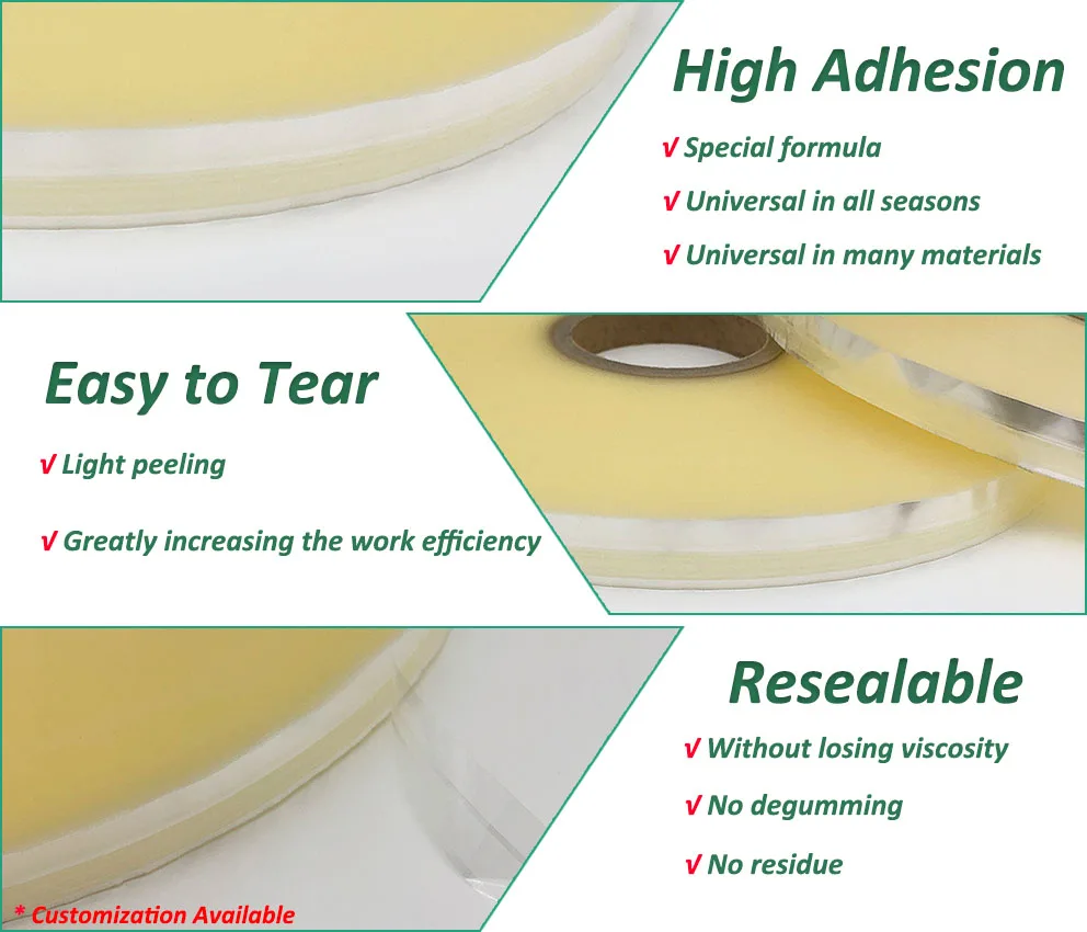 Fast Over-world Delivery Resealable Bag Sealing Tape with OPP Film Good Machine Makes Good Tapes manufacture