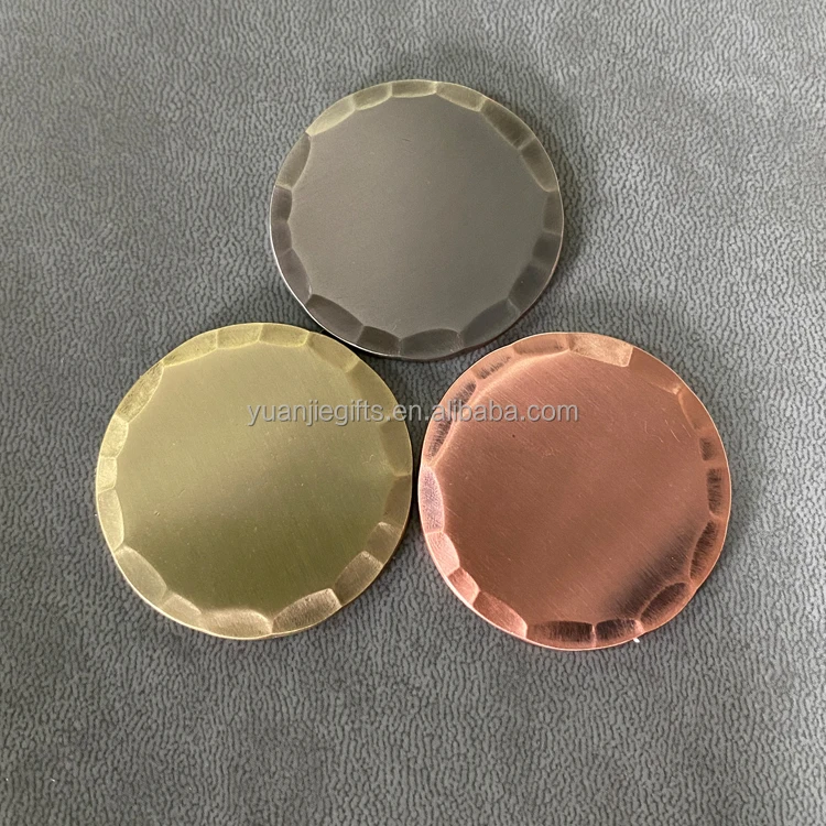 Popular Fashion Metal Brass Silver Aged Style Handmade Forged Blank Copper Golf Ball Marker factory