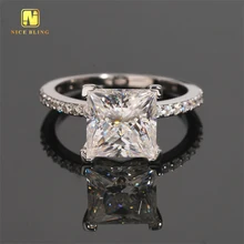 Princess Cut Diamond Wedding Rings GRA Certificate Iced Out Women Jewelry 925 Silver Moissanite Engagement Ring For Women