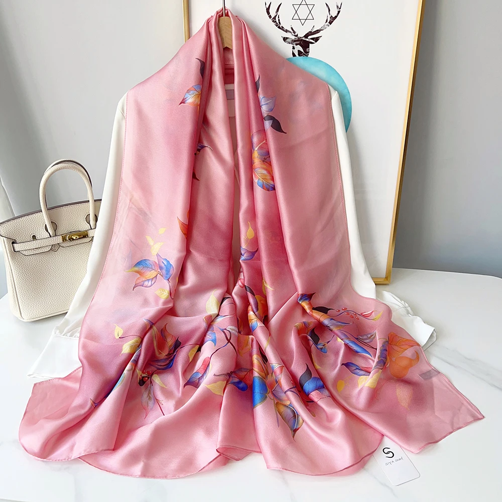 Wholesale Custom Design Scarf for Women Silk Long Hijabs Polyester