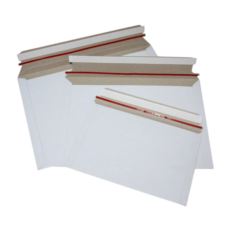 Yiwu Factory Price Dhl Express Photo Envelope White Shipping Paper Envelopes Rigid Flat Cardboard Envelope Packaging with Window