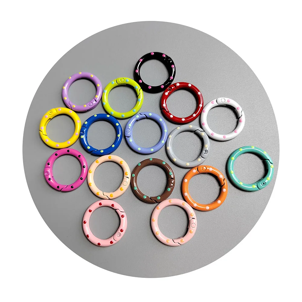 Heart Round Cat Bear Oval Shape Spring Clasp Openable Round Carabiner Keychain Clips Hook Dog Chain DIY Jewelry Buckle Connector