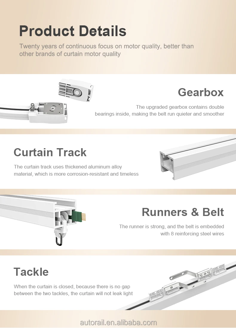 AUTORAIL Curve Curtain Rail with Silent Motor - Modern Style