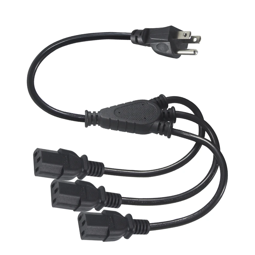 Ac 2 Outlets Extension Y Type Splitter Power Cord 25