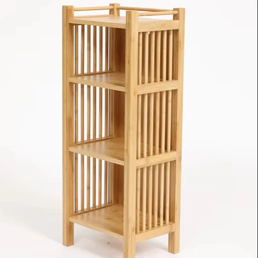 durable hard and anti-rust environmental friendly bamboo storage cabinet with 3-tier for bathroom, living room, bedroom