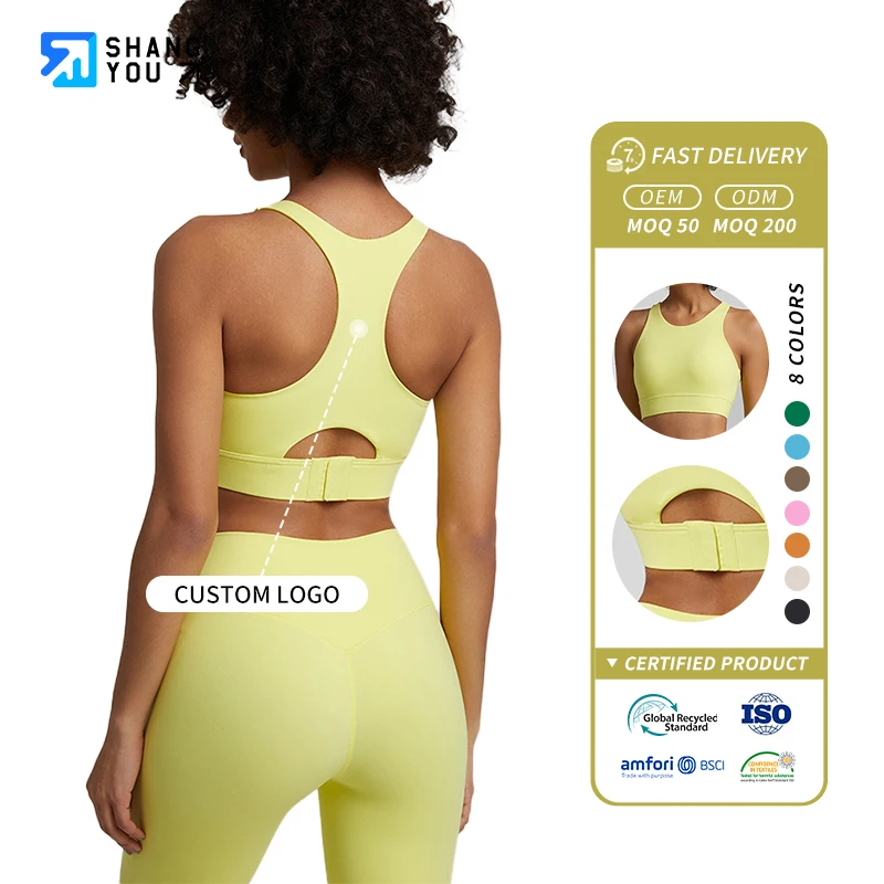 4030 Super Cloud Sexy Back Closure Sports Bra Tops Women Racerback High  Support Yoga Bras With Padded