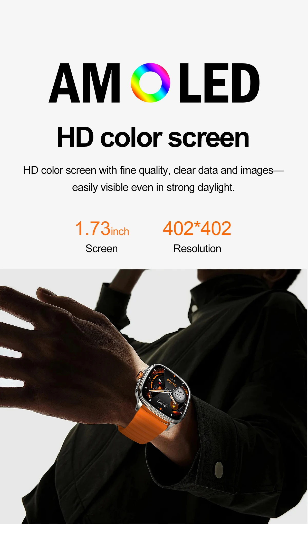 Chinese factory supplier supply  Sanvnet Hk73 Smart Watch 1.73inch Amoled Screen Fitness Tracker Bt Call Heart Rate Health Monitoring Sports Smartwatch For Man - Buy Smart Watch For Men amoled Smart Watch smartwatch Sanvnet Heart Rate Timer Watch