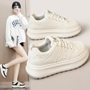 KT273 Women's Retro Fashion Loafers Comfortable Flat Laces Versatile Trend Casual Shoes for Autumn Spring Winter