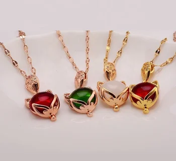 Titanium steel non-tarnish simple orders red transit fox necklace female fashion brave