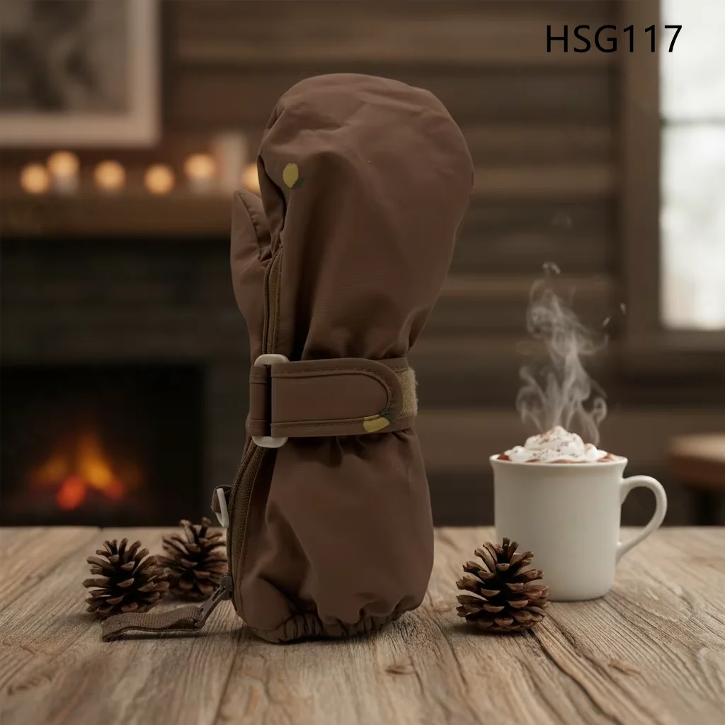 HY,Ski Competition Waterproof Locking Thermal Fleece Kids Snow Gloves Ice Boating Five-finger Touchscreen Winter Mittens HSG117