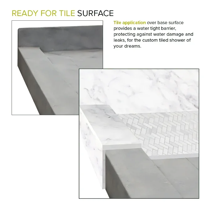 Factory Price Shower Pan Base Ready To Tile With Left Drain Shower Tray