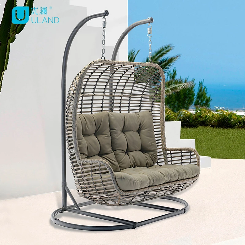 Uland Wholesale Outdoor Garden Furniture Hanging Chairs  Swing Standing Double Hanging Wicker Egg Chair  11234093