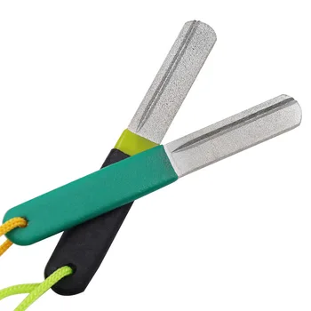 diamond fishing hook hone 2pcs Sharpener Double Sided Grit Fishing Hook Grinding Stone With Nonslip Handle & Hanging Lanyard Fishing Hook Grinding Stone Tip File Sharpener Sports & Outdoors Keep this essential tool within arms reach Hook Hone Fishing Hook File