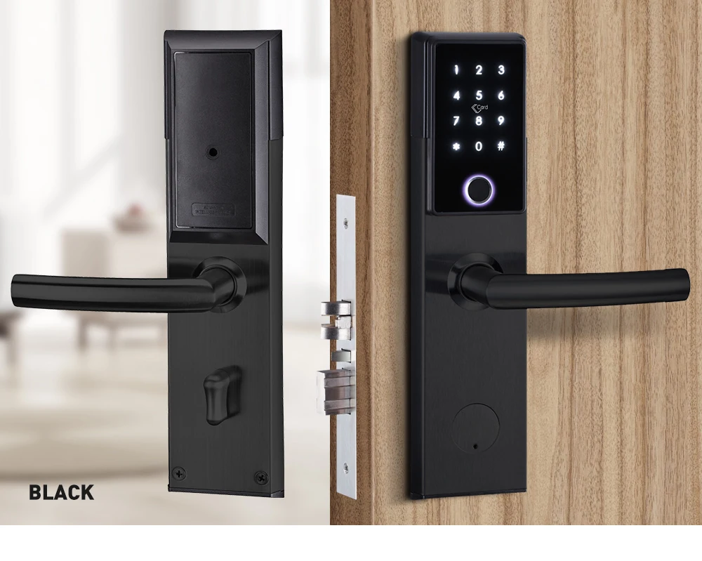 SUS304 Bàn phím điều khiển từ xa tùy chọn cerradura inteligente thép không gỉ ttlock xử lý thông minh khóa cửa vân tay