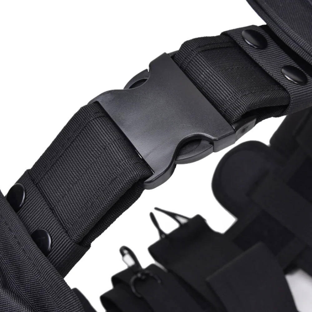 10pcs Set Modular Security Duty Waist Belt Outdoor Tactical Assault Gear Nylon Tactical Belt with Pocket and Pouches
