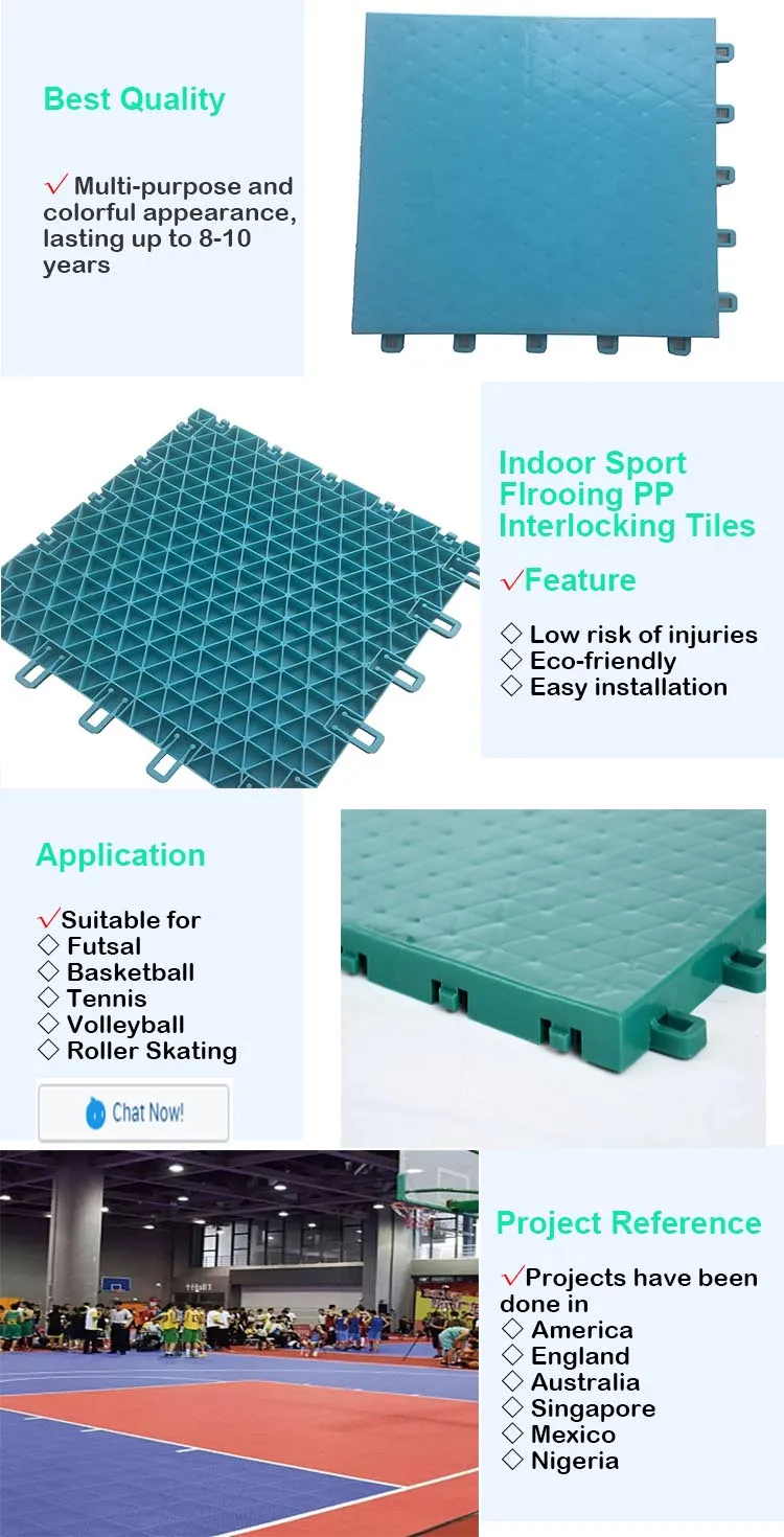 PP interlock tiles outdoor multi purpose tiles basketball tennis badminton  sport court flooring tiles
