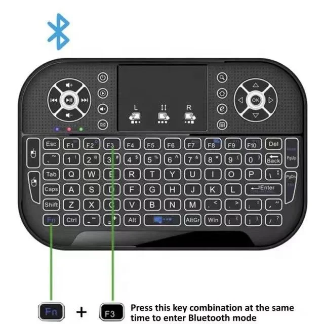 Hostrong Universal Mini BT Keyboard 2.4G Air Mouse Touchpad Remote Control for Andro Smart TV STB PC A8