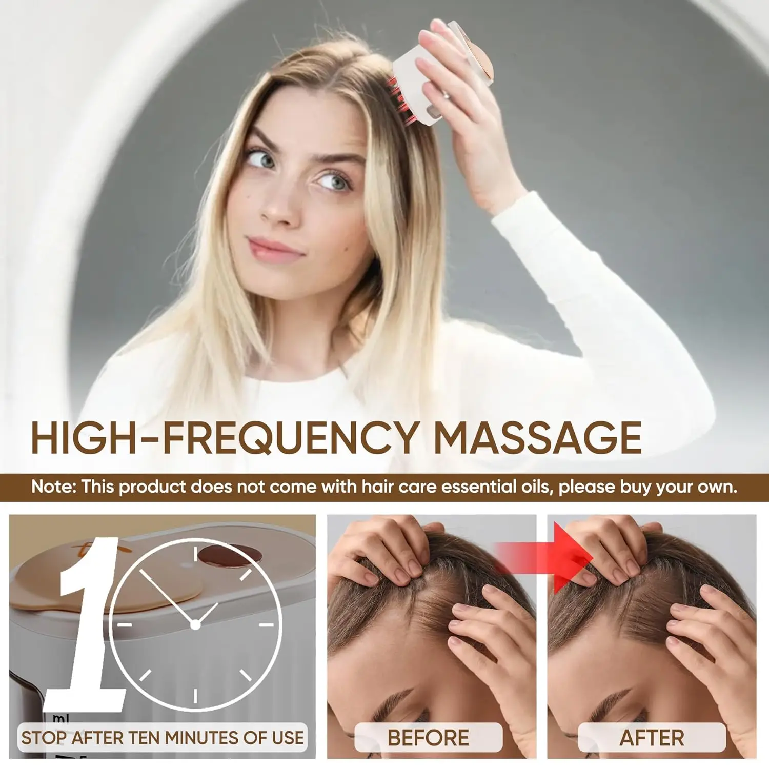 Electric Head Comb Led Red Light Anti Hair Loss Hair Growth Device Electric Scalp Massage Hair