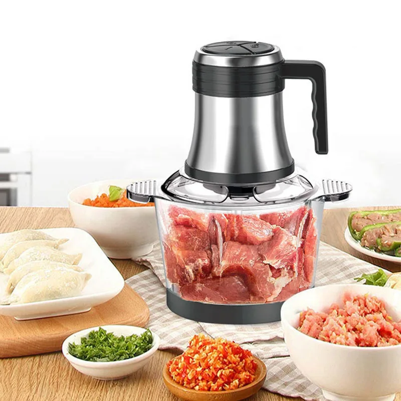 Meat Grinder Zogift Portable Multipurpose Food Processor Electric Glass Stainless Steel Bowl Chopper Slicers Parts Homemade