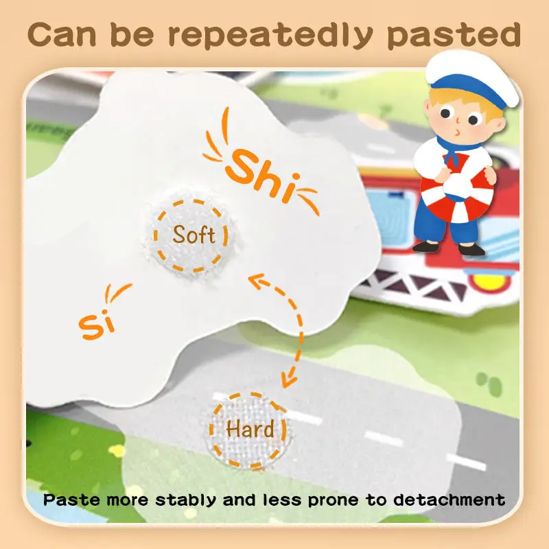 知育ブック 幼児向け早期感覚教育ゲーム 静かに破れる粘着性木製ペーパーブック モンテッソーリ教育にインスパイアされた学習教材