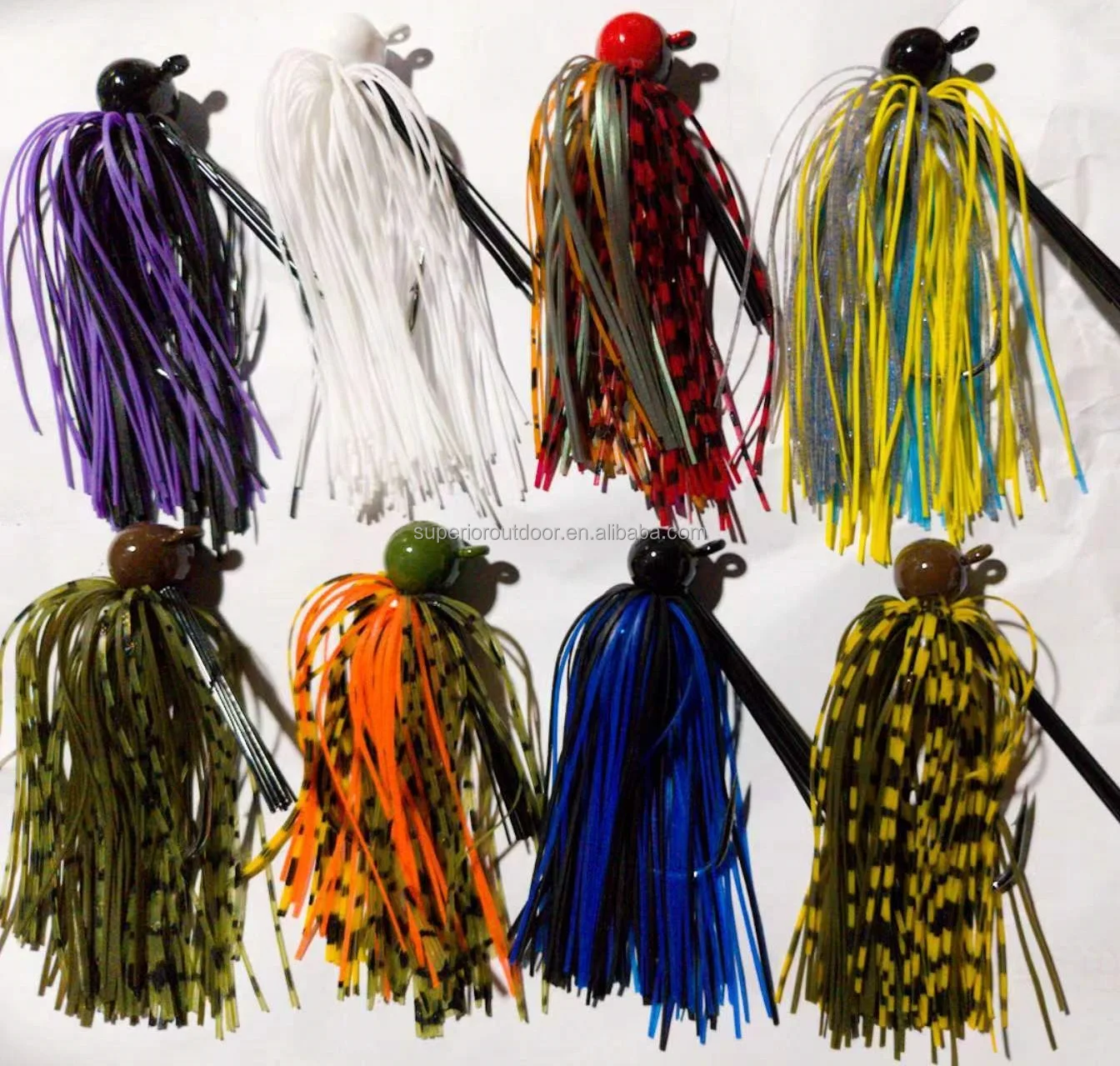 Superiorfishing Rugby Circle Head Rubber Jig 10g 3/8oz 14g 1/2oz Round