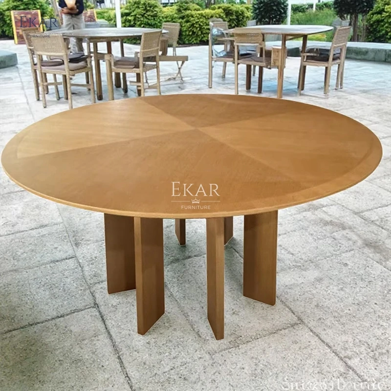 product modern outdoor wooden round dining table for patio and garden-61