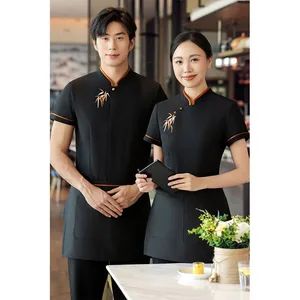Elegant Slim Fit Short-Sleeved Restaurant Staff Workwear Elegant Design for Waiters and Bar Staff for Restaurants and Bars