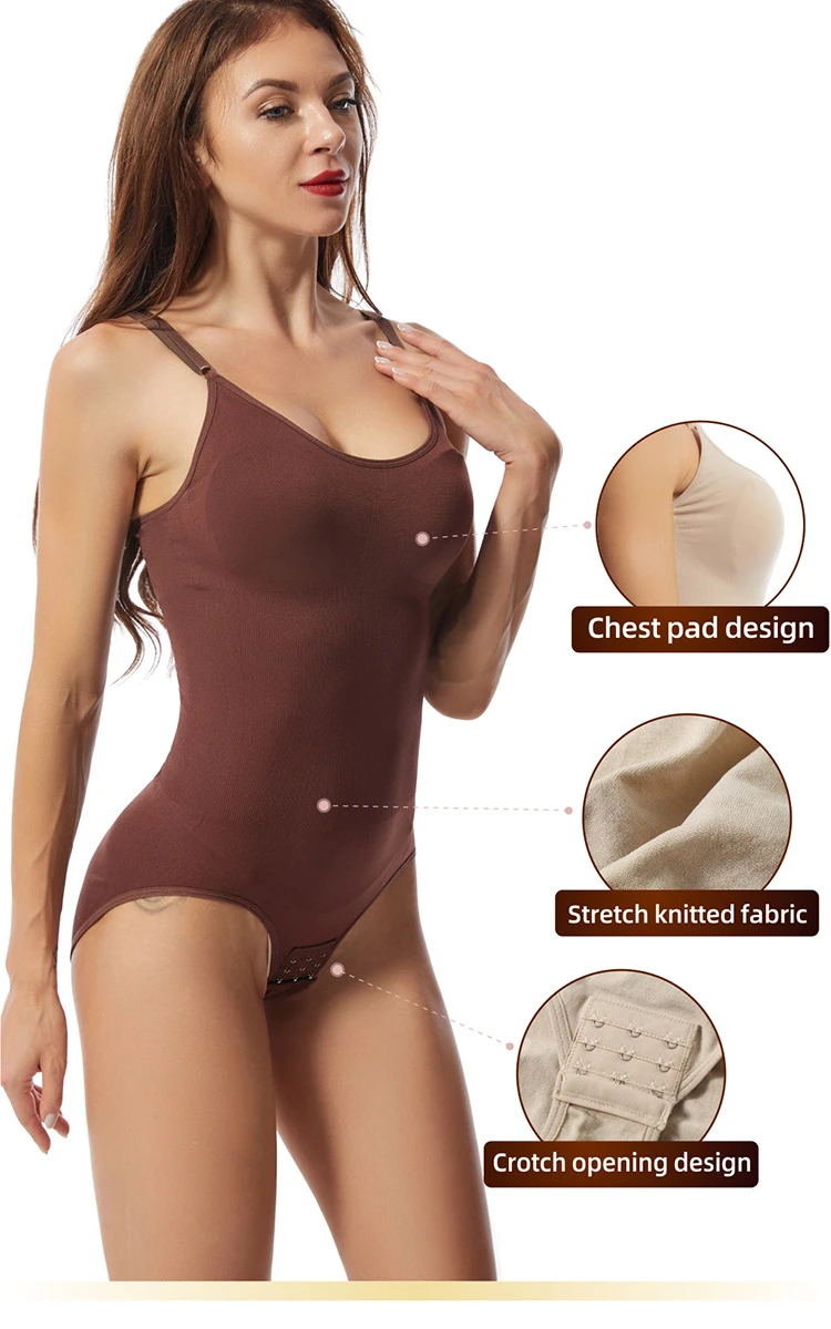 Shapewear for Women Women Solid Suspender Bodysuit Shaping Button Chest  Support Crotch Pants Beige at  Women's Clothing store