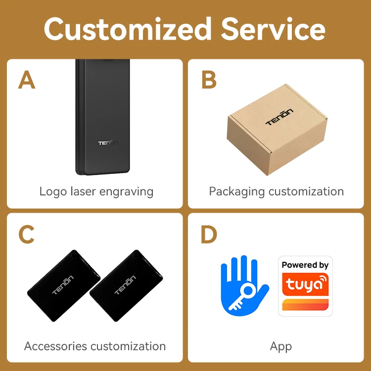 Indoor Electronic Touch Screen Digital Keyless Smart Lock Intelligent Password Fingerprint Smart Lock Door Handles