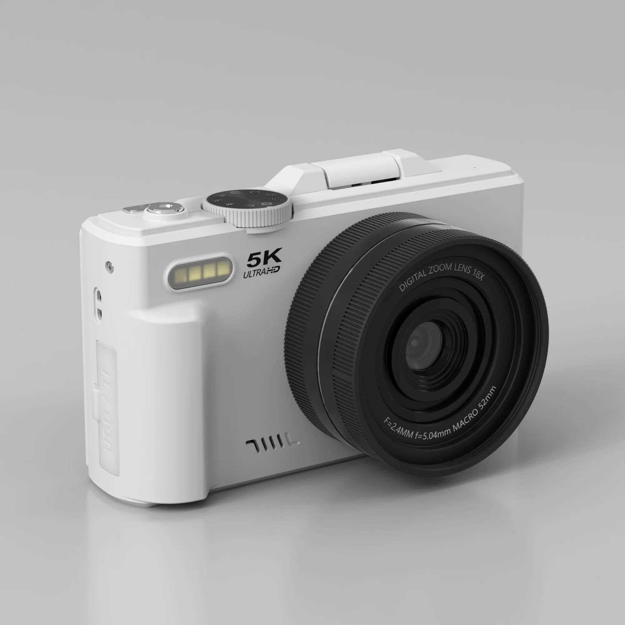 Dpofirs 5K Digital Camera With WiFi & 180° Flip Screen - 75MP, 18X Zoom, Great For Vlogging & Travel-1187200