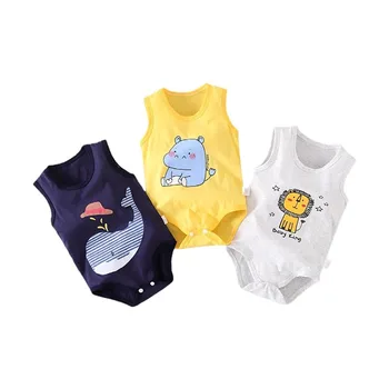 Baby Onesie Clothes Sets Sleeveless Newborn Baby Jumpsuits Summer Baby Clothes Romper Bodysuit Custom Design Organic Cotton