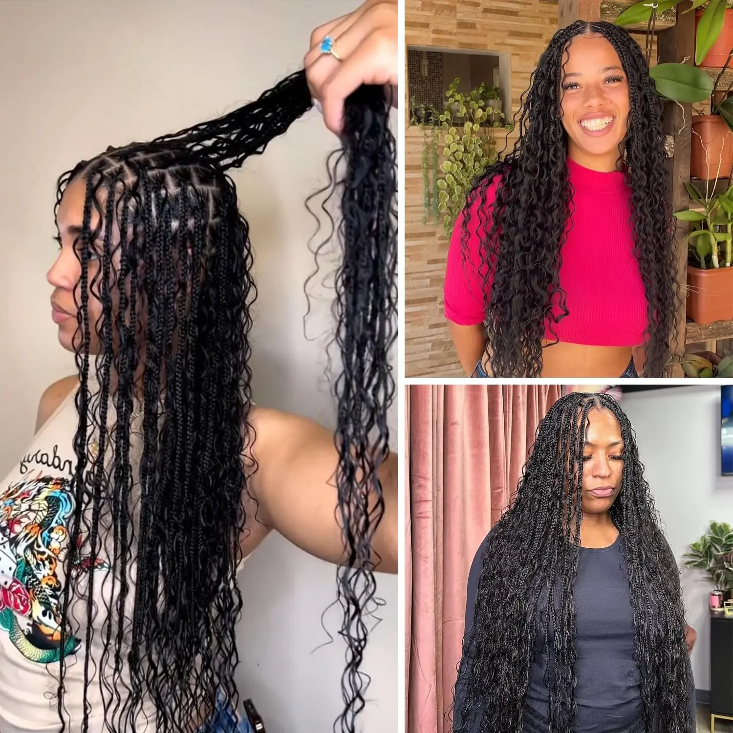 Deep Wave Echthaar Bulk Bündel Natürliches Schwarz Remy Haar Weberei_voghion.com