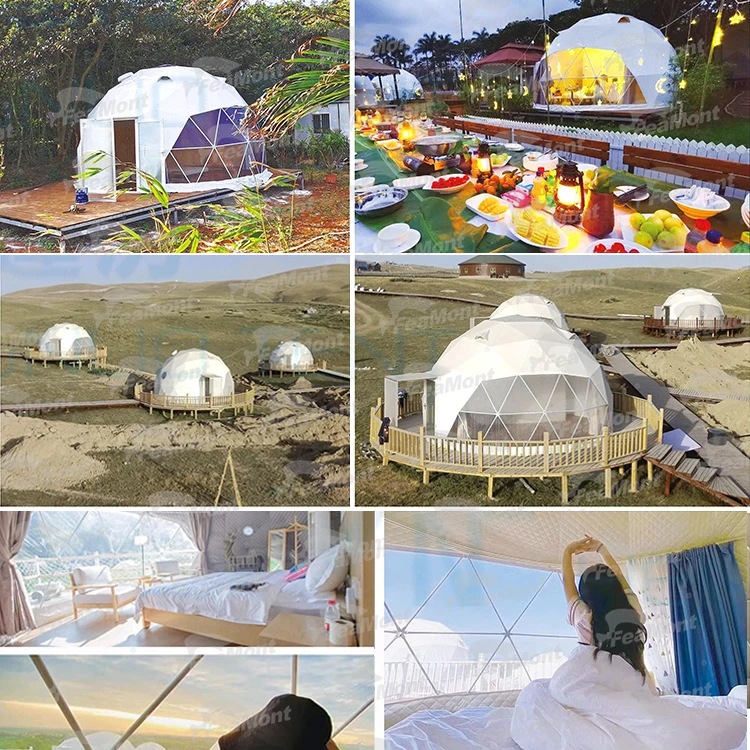 FEAMONT High Security Plastic Inflatable Clear Glamping Cottage Garden Bubble Dome Kids Camping Tent