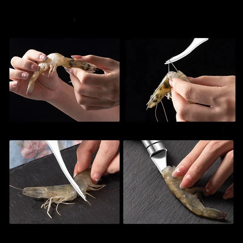 Нож для чистки креветок из нержавеющей стали нож и кишечника пилинга кухонный инструмент