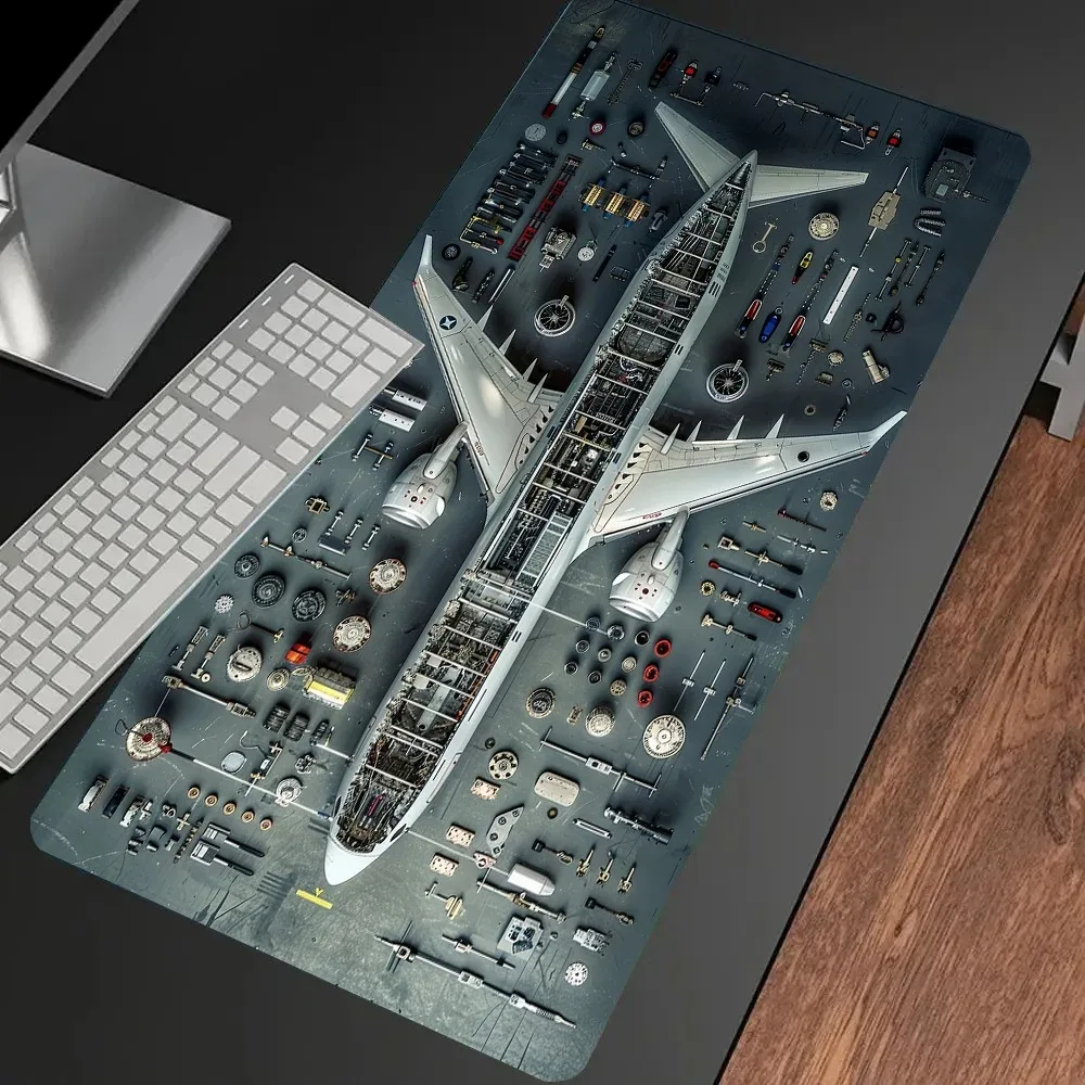Airplane Components Retro Stylish Cool PC Gaming Mouse Pads Gamer Mats Teclado Pad Mat L aperçu 11