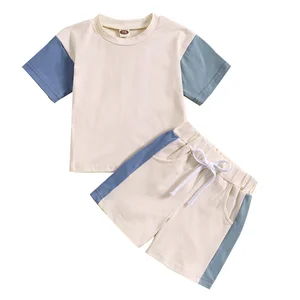 Wholesale Kids Toddler Boy Casual Children's Wear T-shirt Trousers 2 Pieces Clothes Sets