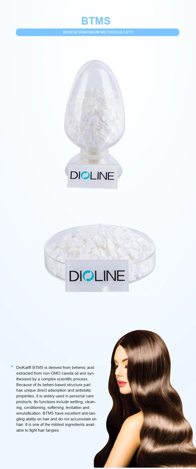 90% Active Content Behentrimonium Methosulfate BTMS Cationic Surfactant for Hair Conditioner in 20kg/box with 2 Years Shelf Life