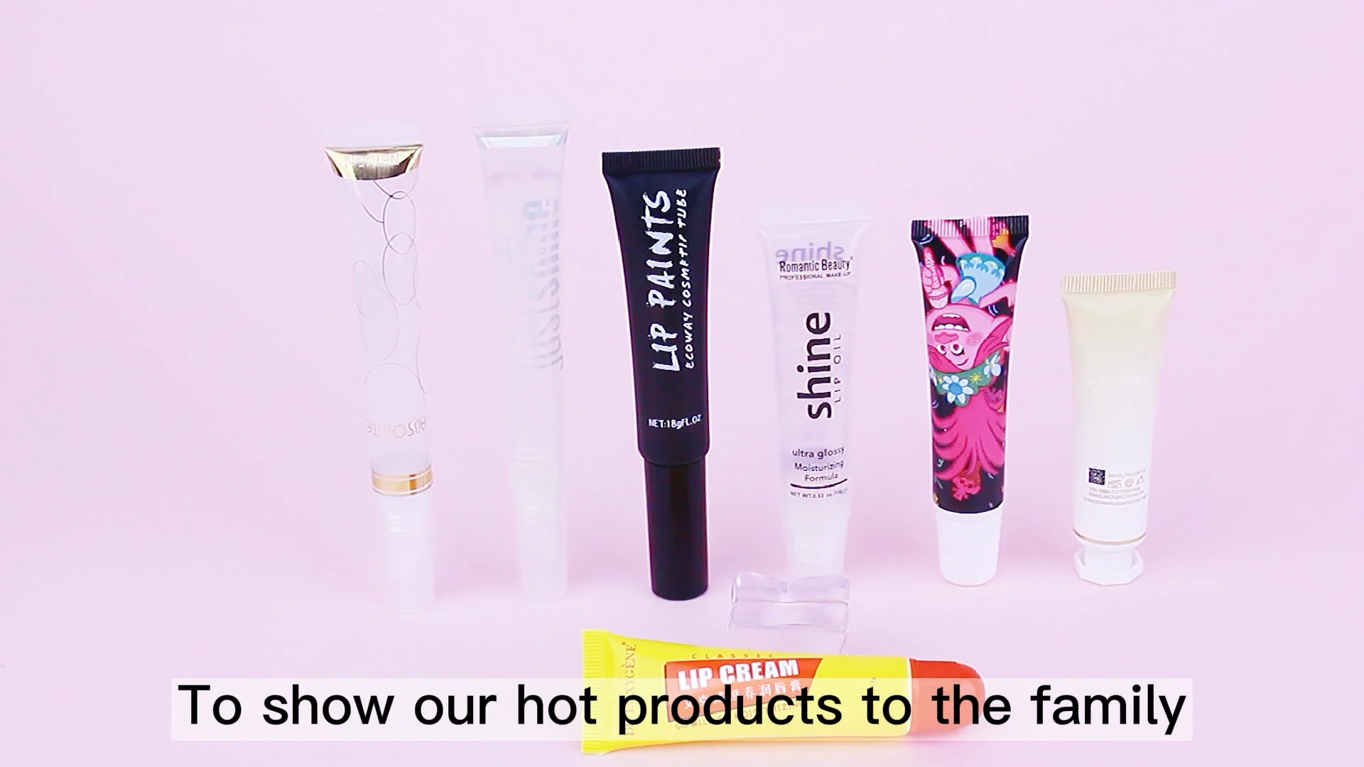 Black Skinny Long Squeeze Lip Gloss Tubes Bottles Plastic Cosmetic