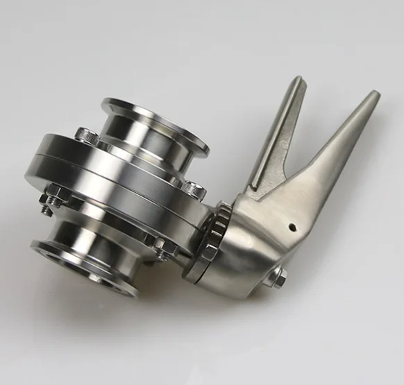 
 Пневматический санитарный клапан-бабочка с различной моделью ручки  