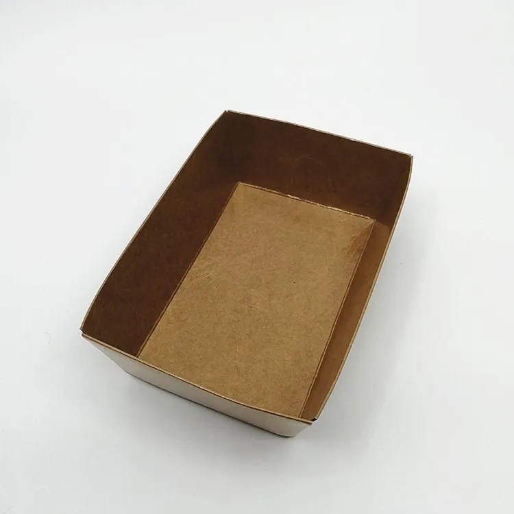 Kraft paper food   tray paper boat for fried fries chicken fast food container