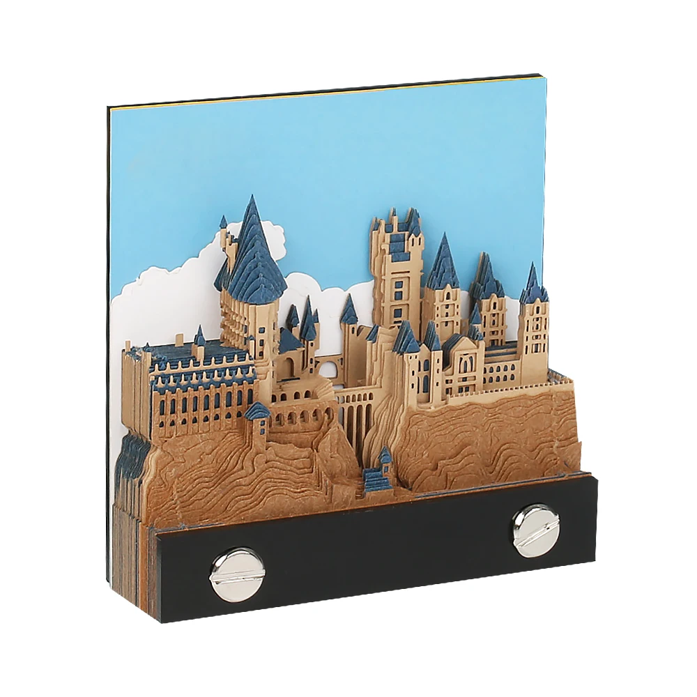 Omoshiroi Block Hary Potter Weekly Calendar Paper Block 3d Hogwarts Castle Memo Pad Note Cube With Retail Gift Box