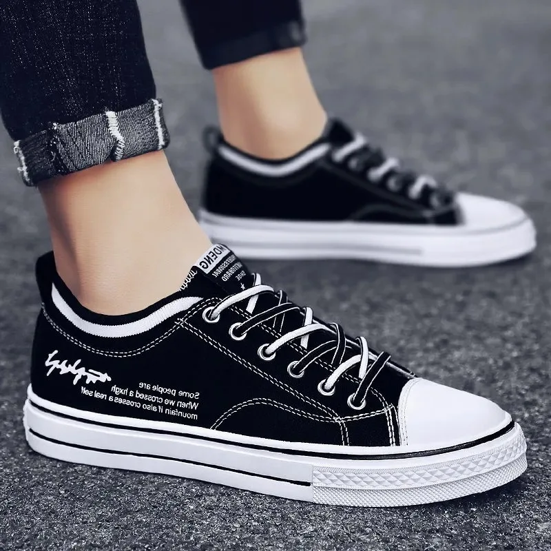 Custom Shoes Unisex Black Low Top Canvas Shoes | suitable for going out, sports, buy skateboarding