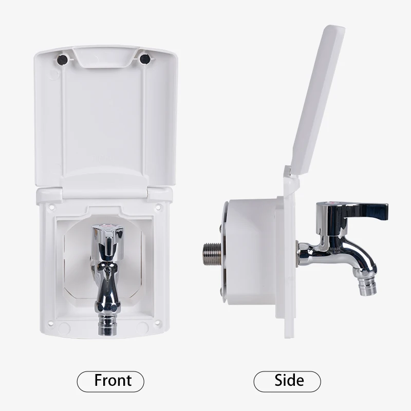 RV External Faucet with Dual-Use Shower Head Outlet and Trailer Quick-Connect Pressure Injection Port