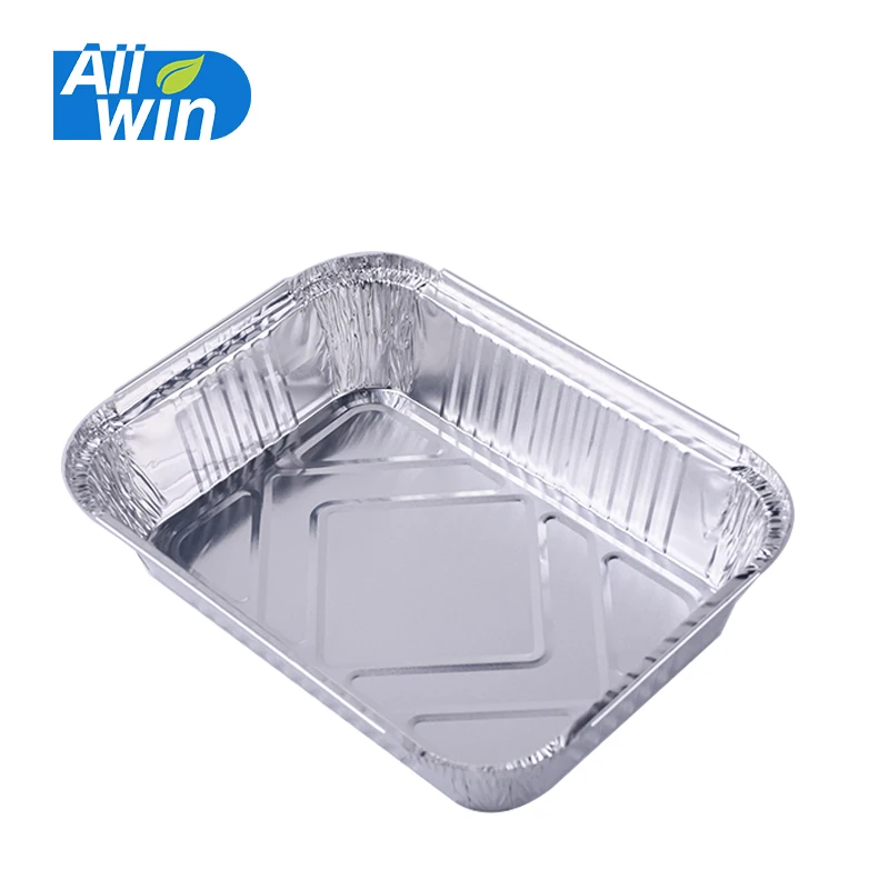 1750 мл OEM логотип, алюминиевая фольга для упаковки продуктов, одноразовый небольшой контейнер-поднос из фольги