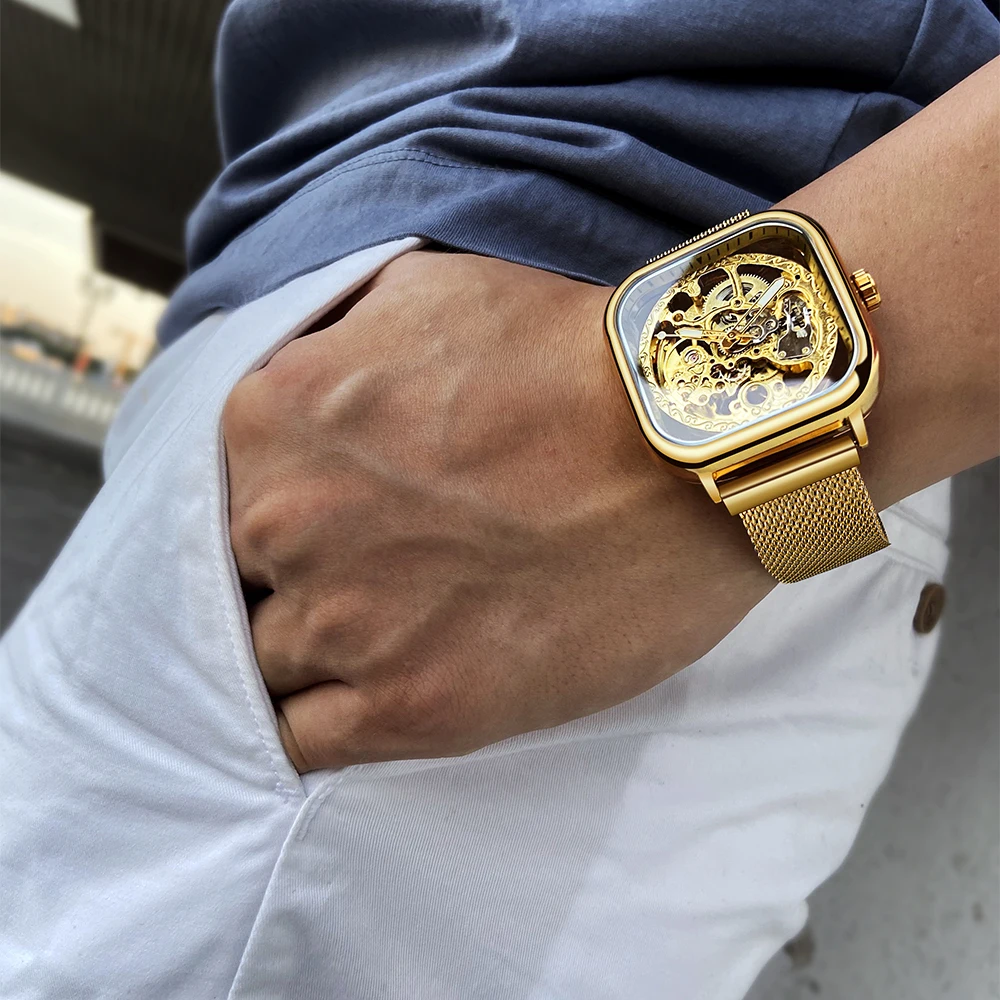 Forsining Golden Men's Automatic Watch - Luxury & Precision